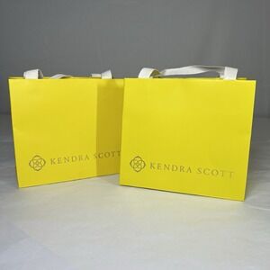 2 Small Kendra Scott Shopping Gift Bag Yellow USED 6"X 5 "X 3.5"